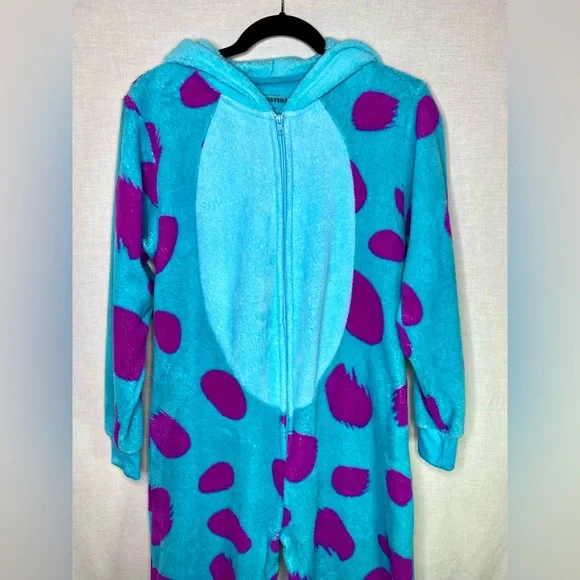 Disney Blue and Purple Sulley Plush Hooded Onesie Pajamas - Picture 5 of 13